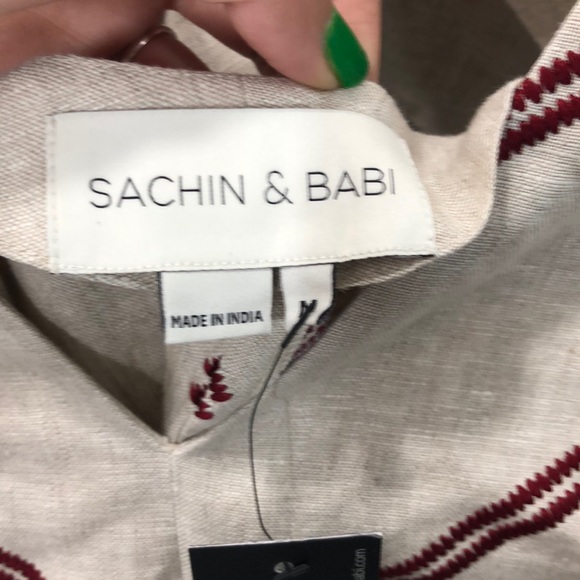 NWT Sachin + Babi Poppy Linen Oatmeal Shift Dress - Picture 7 of 8